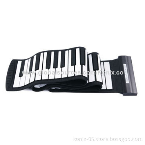 Folding roll up piano with 88-key keyboard